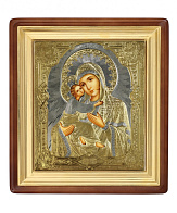 Икона живописная в киоте 24х30 масло, риза №225, киот №1 Владимирская БМ Икона живописная в киоте 24х30 масло, риза №225, киот №1 Владимирская БМ