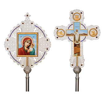 Крест-икона №50 запрестольная выпиловка гравировка фото на пластике комбинированная Крест-икона №50 запрестольная выпиловка гравировка фото на пластике комбинированная
