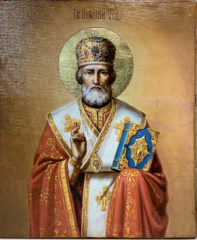 Именная икона Николай Чудотворец 110 25х30, царская Именная икона Николай Чудотворец 110 25х30, царская