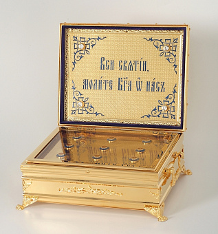 Ковчег для частиц святых мощей №11а золочение эмаль камни Ковчег для частиц святых мощей №11а золочение эмаль камни