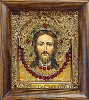 Икона Спас Нерукотворный из камней ручной работы