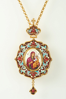 Панагия №162 филигрань, эмаль / золочение / Смоленская БМ Панагия №162 филигрань, эмаль / золочение / Смоленская БМ