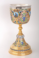 Потир 3.0л 4-финифти, филигрань, эмаль, роспись / золочение / серебряный стакан (УИН) Потир 3.0л 4-финифти, филигрань, эмаль, роспись / золочение / серебряный стакан (УИН)