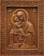 Икона резная Пресвятой Богородицы ''Почаевская''