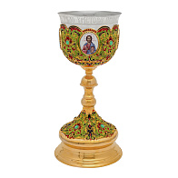 Потир 1.4л 4-финифти, филигрань, эмаль, роспись / золочение / серебряный стакан (УИН) Потир 1.4л 4-финифти, филигрань, эмаль, роспись / золочение / серебряный стакан (УИН)