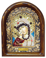 Икона из бисера Божия Матерь Владимирская, сертификат