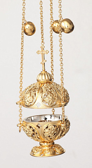 Кадило круглое №8 литьевое / золочение Кадило круглое №8 литьевое / золочение