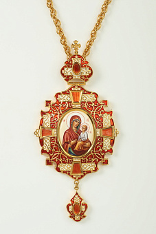 Панагия №66 эмаль, гильяш / золочение Панагия №66 эмаль, гильяш / золочение