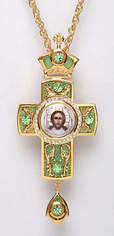 Крест наперсный №38 / золочение / серебрo эмаль (УИН) Крест наперсный №38 / золочение / серебрo эмаль (УИН)