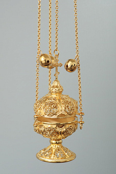 Кадило круглое №10 литьевое / золочение Кадило круглое №10 литьевое / золочение