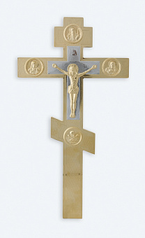 Крест напрестольный №2- 7 с накладками золочение Крест напрестольный №2- 7 с накладками золочение