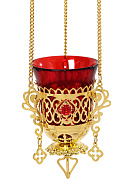 Лампада подвесная с украшением эмаль золочение Лампада подвесная с украшением эмаль золочение