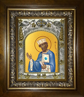 Икона освященная ''Константин равноапостольный царь'', в деревяном киоте