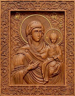 Икона Пресвятой Богородицы СМОЛЕНСКАЯ ''Одигидрия'' (РЕЗНАЯ)