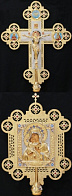 Крест-икона № 3 гальванопл. ризы литое распятие гравировка золочение