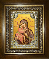 Икона Пресвятой Богородицы ФЕОДОРОВСКАЯ (СЕРЕБРЯНАЯ РИЗА, КИОТ)