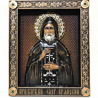 Икона Святой благоверный князь Олег Брянский, резная из дерева