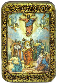 Настольная икона ''Вознесение Господне'' на мореном дубе